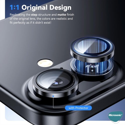 Microsonic Apple iPhone 16 Tekli Kamera Lens Koruma Camı Yeşil