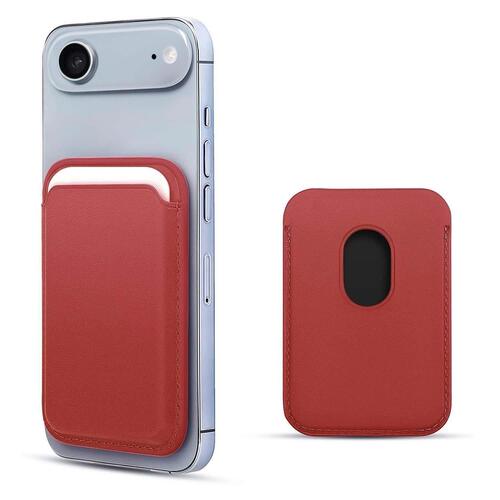 Microsonic Apple iPhone 17 Air Leather Wallet MagSafe Kırmızı