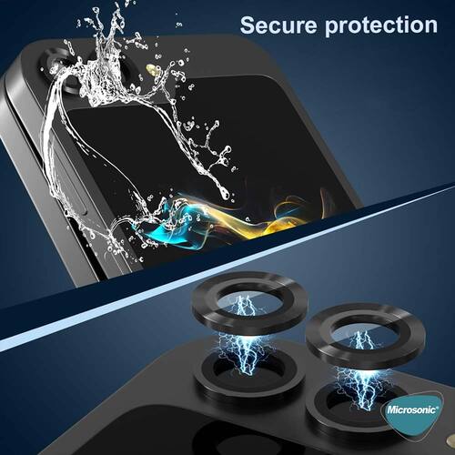 Microsonic Samsung Galaxy Z Flip 7 Tekli Kamera Lens Koruma Camı Siyah