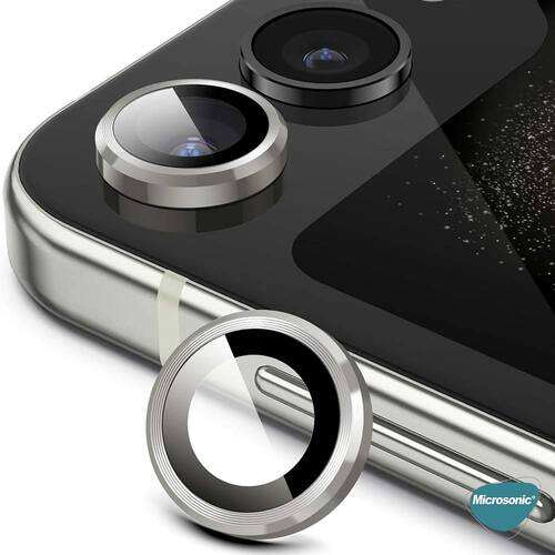 Microsonic Samsung Galaxy Z Flip 7 Tekli Kamera Lens Koruma Camı Siyah