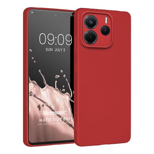 Microsonic Matte Silicone Xiaomi Redmi Note 14 5G Kılıf Kırmızı