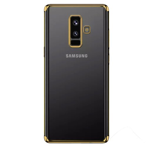 Microsonic Samsung Galaxy A6 Plus 2018 Kılıf Skyfall Transparent Clear Gold