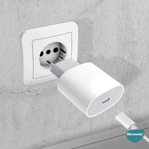 Microsonic Apple iPhone 17 Pro USB-C Güç Adaptörü, Type-C Priz Şarj Cihazı Adaptörü