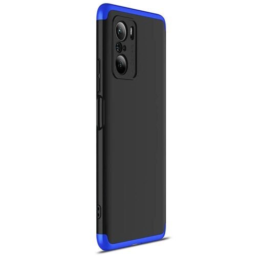 Microsonic Xiaomi Redmi K40 Kılıf Double Dip 360 Protective Siyah Mavi