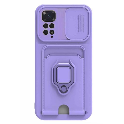 Microsonic Xiaomi Redmi Note 11 Kılıf Multifunction Silicone Lila