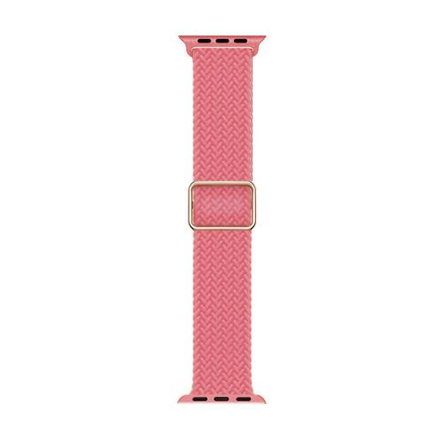 Microsonic Apple Watch SE 2022 40mm Kordon Braided Loop Band Pembe