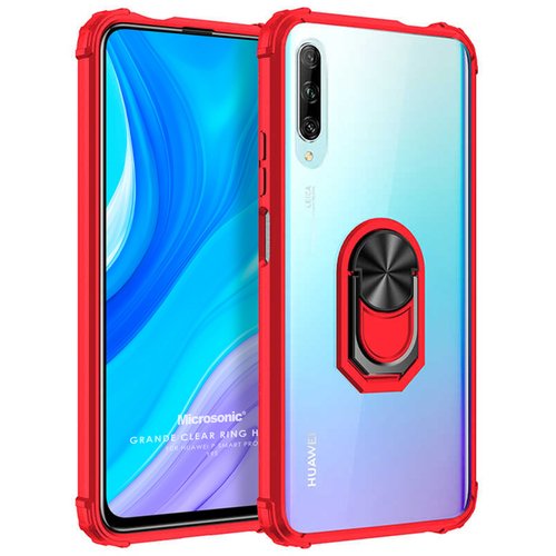 Microsonic Huawei Y9S Kılıf Grande Clear Ring Holder Kırmızı