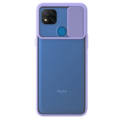 Microsonic Xiaomi Redmi 9C Kılıf Slide Camera Lens Protection Lila