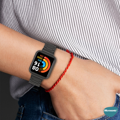 Microsonic Xiaomi Poco Watch Metal Stainless Steel Kordon Siyah
