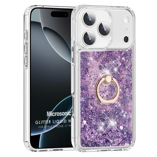 Microsonic Apple iPhone 17 Pro Kılıf Glitter Liquid Holder Mor