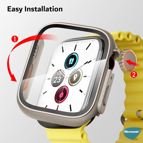 Microsonic Apple Watch Series 11 42mm Kılıf Apple Watch Ultra Dönüştürücü Ekran Koruyucu Kasa Yıldız Işığı