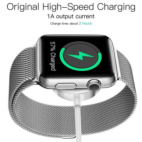 Microsonic Apple Watch Series 11 42mm Masaüstü Manyetik Hızlı Şarj Aygıtı - Type-C Kablosu Beyaz