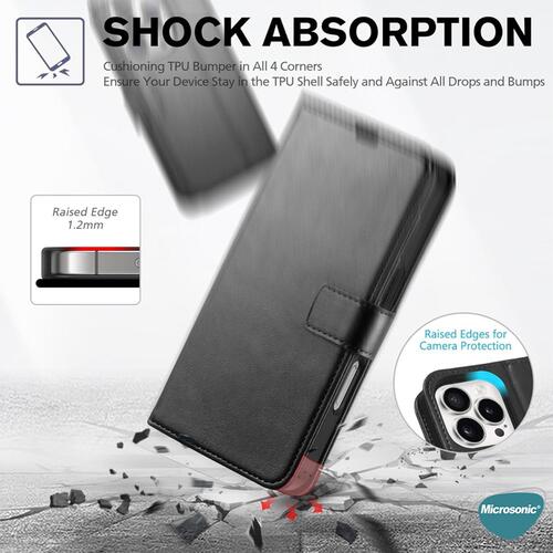 Microsonic TECNO Spark Slim 5G Kılıf Delux Leather Wallet Siyah