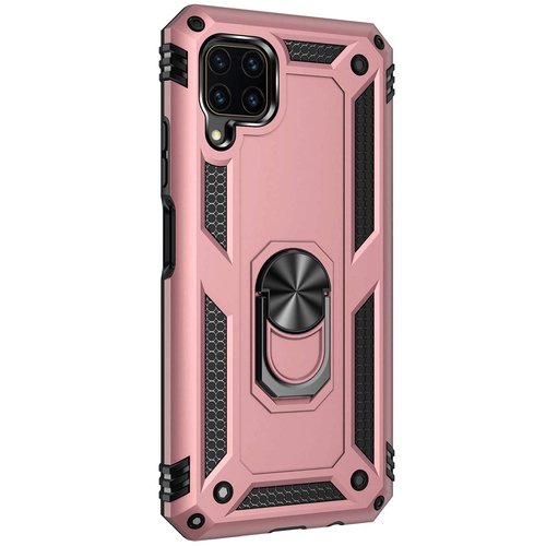 Microsonic Huawei P40 Lite Kılıf Military Ring Holder Rose Gold