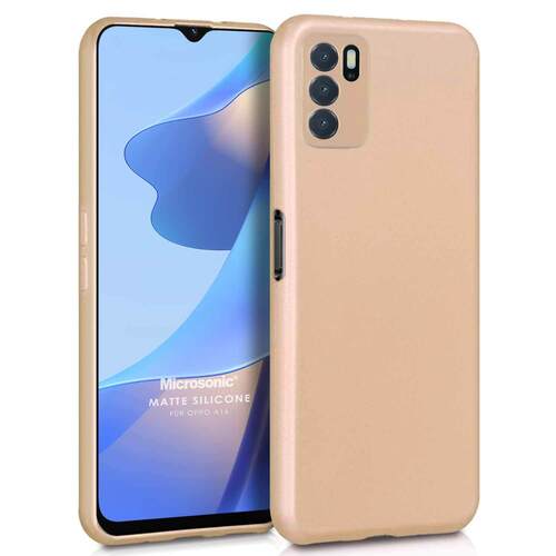 Microsonic Matte Silicone Oppo A16 Kılıf Gold