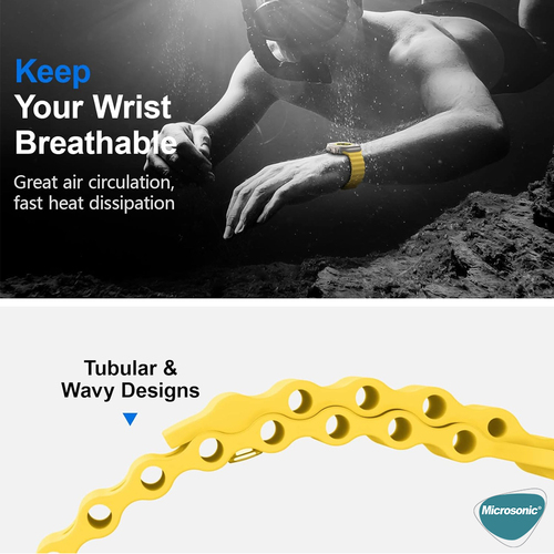 Microsonic Apple Watch Series 11 42mm Kordon Aqua Belt Yeşil