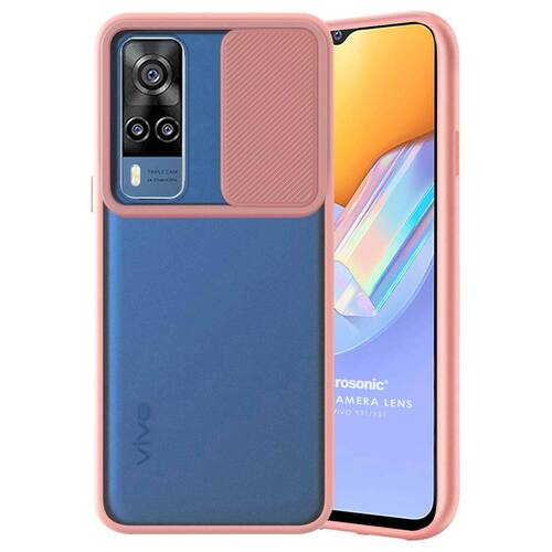 Microsonic Vivo Y31 Kılıf Slide Camera Lens Protection Rose Gold