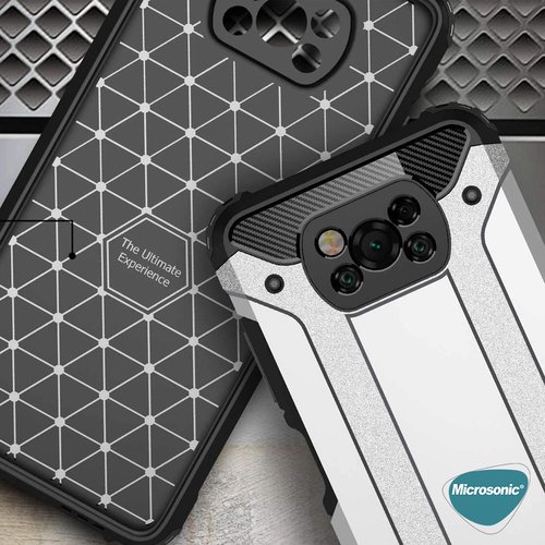 Microsonic Xiaomi Poco X3 NFC Kılıf Rugged Armor Kırmızı