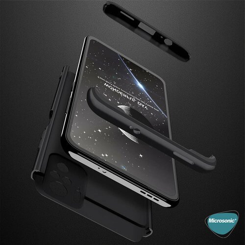 Microsonic Xiaomi Redmi Note 10 Kılıf Double Dip 360 Protective Siyah Kırmızı