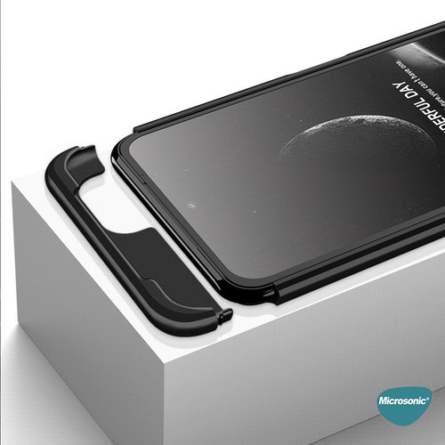 Microsonic Xiaomi Redmi Note 10 Kılıf Double Dip 360 Protective Siyah Kırmızı