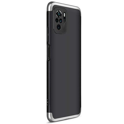 Microsonic Xiaomi Redmi Note 10 Kılıf Double Dip 360 Protective Siyah Gri