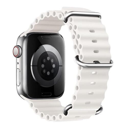 Microsonic Apple Watch Series 11 42mm Kordon Aqua Belt Beyaz