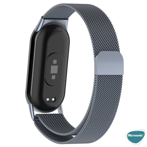 Microsonic Xiaomi Mi Band 8 Milanese Loop Kordon Koyu Gri