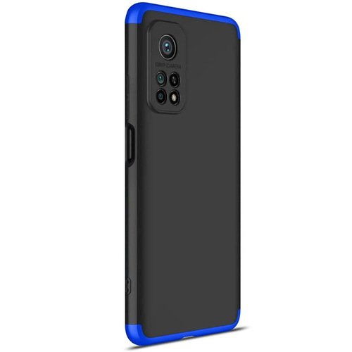 Microsonic Xiaomi Mi 10T Kılıf Double Dip 360 Protective Siyah Mavi