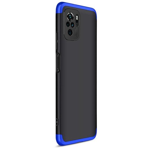 Microsonic Xiaomi Redmi Note 10S Kılıf Double Dip 360 Protective Siyah Mavi