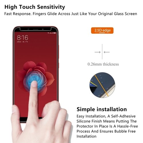 Microsonic Xiaomi Mi A2 (Mi 6X) Temperli Cam Ekran koruyucu Kırılmaz film