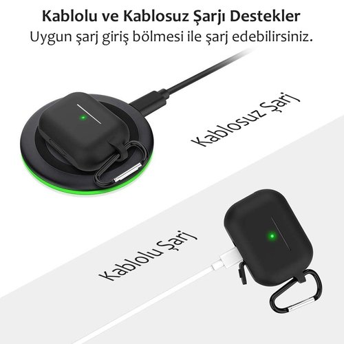 Microsonic Apple AirPods Pro Askılı Mat Silikon Kılıf Yeşil