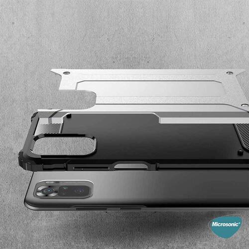 Microsonic Xiaomi Poco M5s Kılıf Rugged Armor Mavi