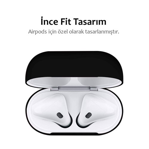 Microsonic Apple AirPods 1. Nesil / 2. Nesil Mat Silikon Kılıf Siyah