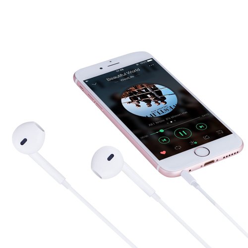 Microsonic iPhone/Android Kumandalı Microfonlu Stereo kulaklık Tüm Modellerle Uyumlu Beyaz