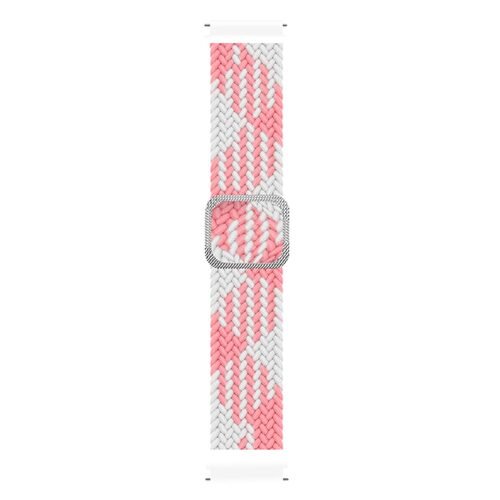 Microsonic Huawei Watch 5 46mm Kordon Braided Loop Band Pembe Beyaz