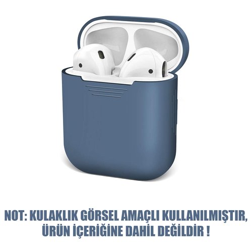 Microsonic Apple AirPods 1. Nesil / 2. Nesil Mat Silikon Kılıf Lacivert