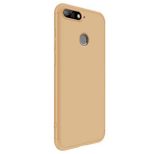 Microsonic Huawei Y7 2018 Kılıf Double Dip 360 Protective Gold