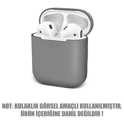 Microsonic Apple AirPods 1. Nesil / 2. Nesil Mat Silikon Kılıf Gri