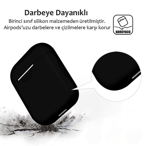 Microsonic Apple AirPods 1. Nesil / 2. Nesil Mat Silikon Kılıf Gri