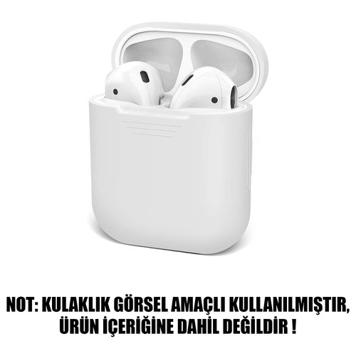 Microsonic Apple AirPods 1. Nesil / 2. Nesil Mat Silikon Kılıf Beyaz