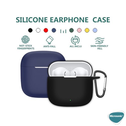 Microsonic Xiaomi Redmi Buds 3 Kılıf Askılı Mat Silikon Mavi