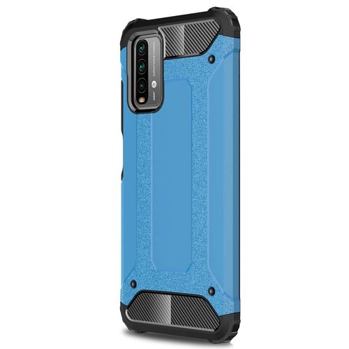 Microsonic Xiaomi Redmi Note 9 4G Kılıf Rugged Armor Mavi