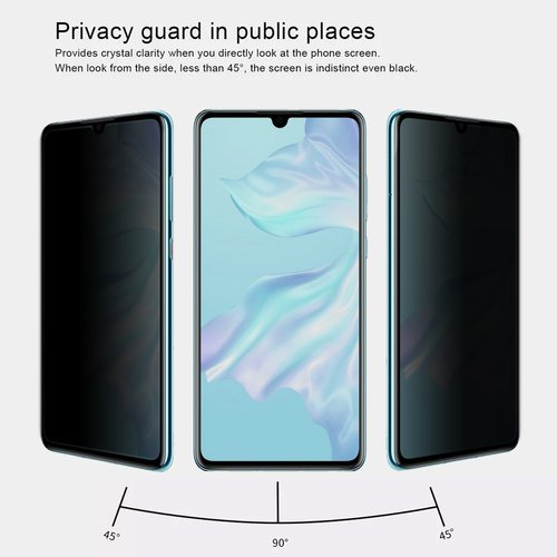 Microsonic Huawei P30 Privacy 5D Gizlilik Filtreli Cam Ekran Koruyucu Siyah