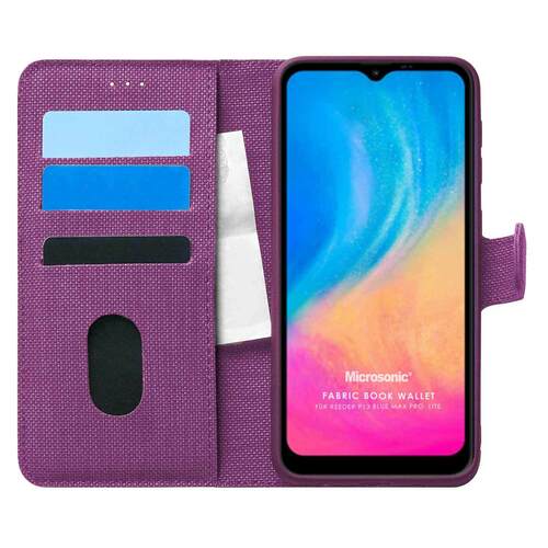 Microsonic Reeder P13 Blue Max Pro Lite Kılıf Fabric Book Wallet Mor