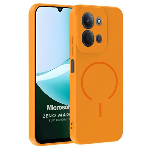 Microsonic Xiaomi Redmi 15C Kılıf Zeno MagSafe Turuncu