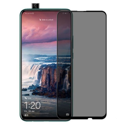 Microsonic Huawei Y9 Prime 2019 Privacy 5D Gizlilik Filtreli Cam Ekran Koruyucu Siyah