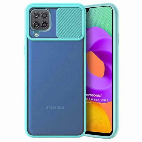 Microsonic Samsung Galaxy M22 Kılıf Slide Camera Lens Protection Turkuaz