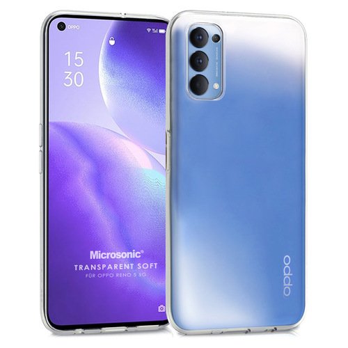 Microsonic Oppo Reno 5 5G Kılıf Transparent Soft Beyaz