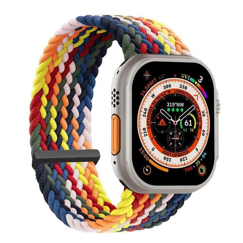 Microsonic Apple Watch Series 11 42mm Kordon, (Small Size, 127mm) Knitted Fabric Single Loop Multi Color