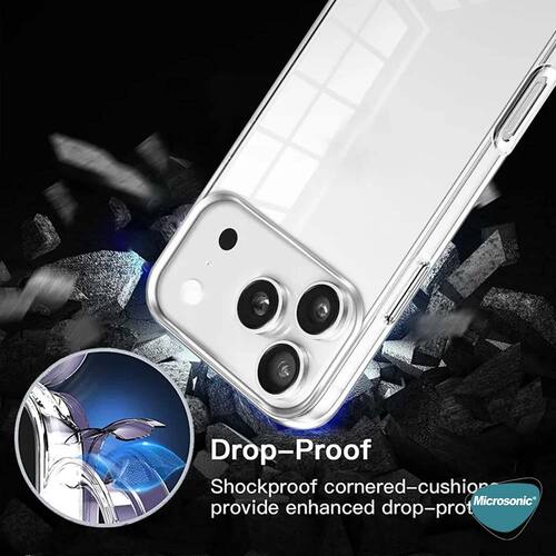 Microsonic Apple iPhone 17 Pro Kılıf 6 Tarafı Tam Full Koruma 360 Clear Soft Şeffaf
